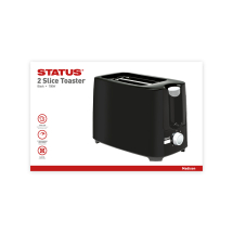 Status 2 Slice Plastic Toaster Black